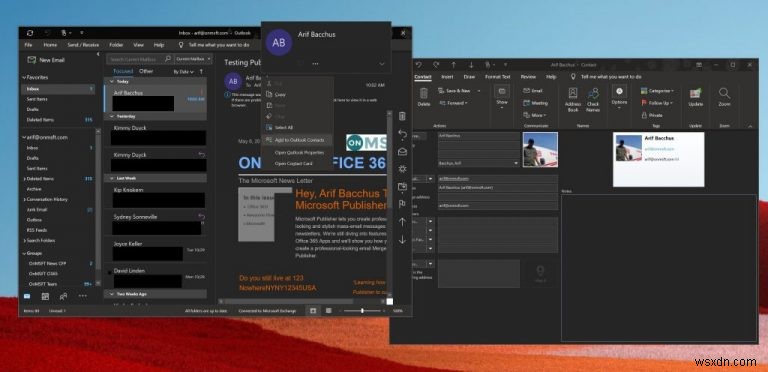 How to add contacts to Outlook in Windows 10