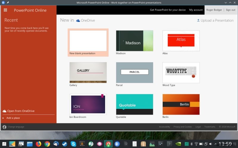 Manjaro + Microsoft Office Online - Yup, come over