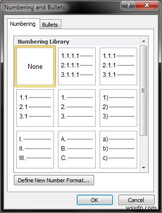 Microsoft Word & numbered lists