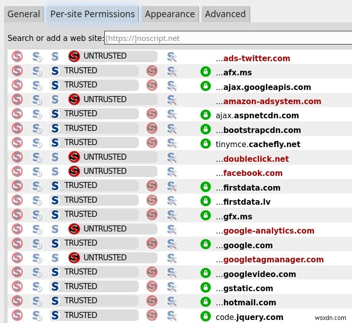 How to configure Noscript for ordinary users