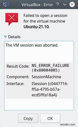 VirtualBox & NS_ERROR_FAILURE error