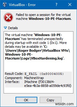 VirtualBox security hardening & WinVerifyTrust error