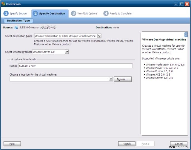 Convert virtual machines with VMware Converter