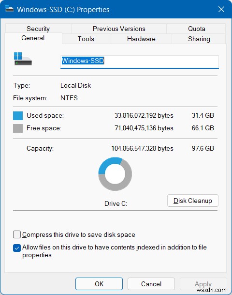 Disk space cleanup tools and methods in Windows