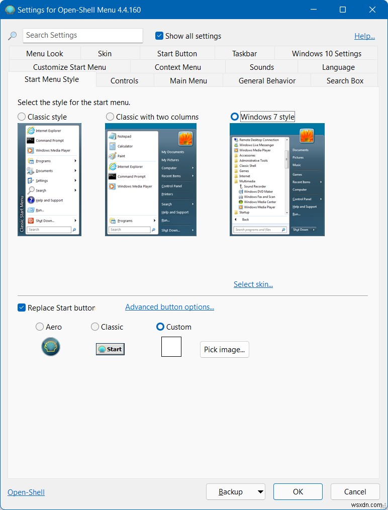 How to use a classic menu in Windows 11 with Open-Shell