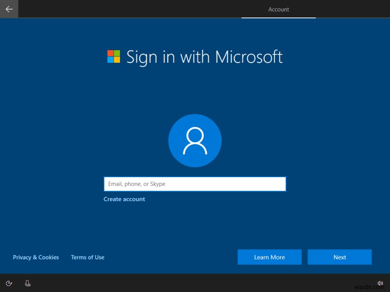 Windows 10 recent builds & local account setup