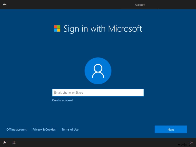Windows 10 recent builds & local account setup