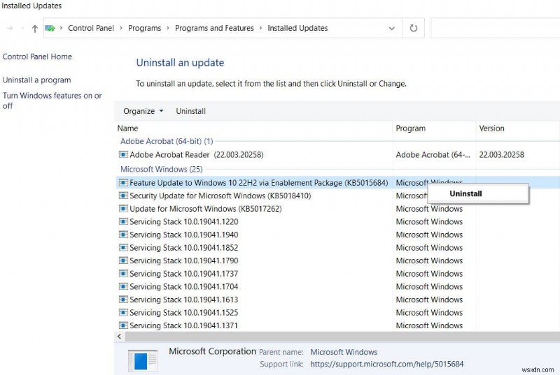 3 ways to Uninstall feature update Windows 10 version 22H2