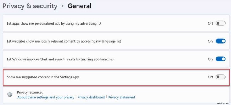 How to disable ads on Windows 11