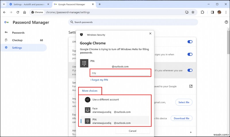 Disable Windows Hello Authentication in Chrome to Stop Repeated PIN Prompts