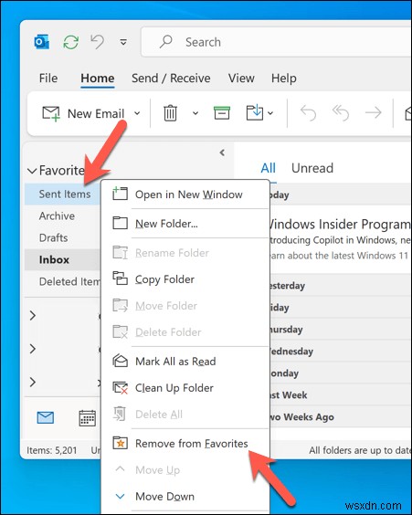 Remove Unwanted Favorites Folders from Outlook in 3 Simple Steps