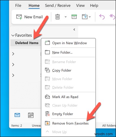 Remove Unwanted Favorites Folders from Outlook in 3 Simple Steps