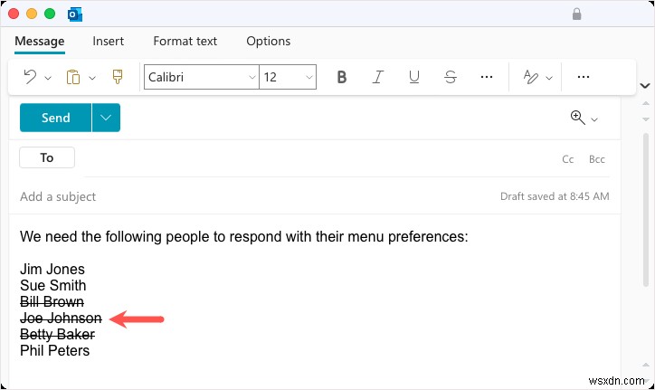 Guide to Applying Strikethrough Text in Microsoft Outlook