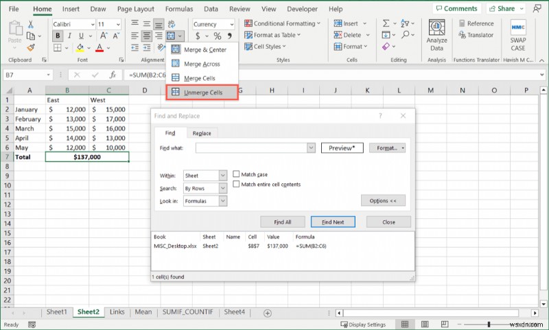 4 Simple Methods to Unmerge Cells in Microsoft Excel