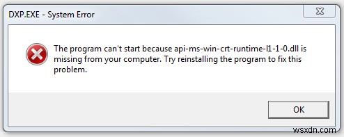 Fix the  api-ms-win-crt-runtime-l1-1-0.dll Missing  Windows Error Quickly