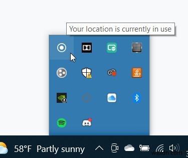 What the  Your location is currently in use  Icon on Windows Really Means