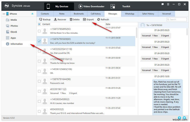 Print iPhone Text Messages & Call Logs for Court Use