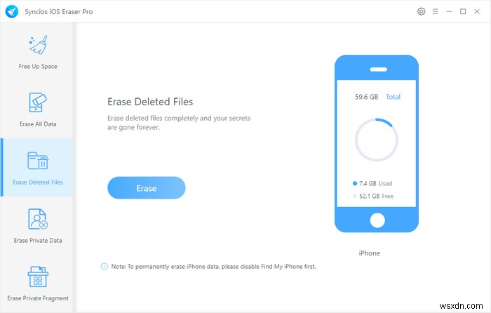 Securely Erase Deleted Files from Your iPhone with Syncios iOS Eraser Pro
