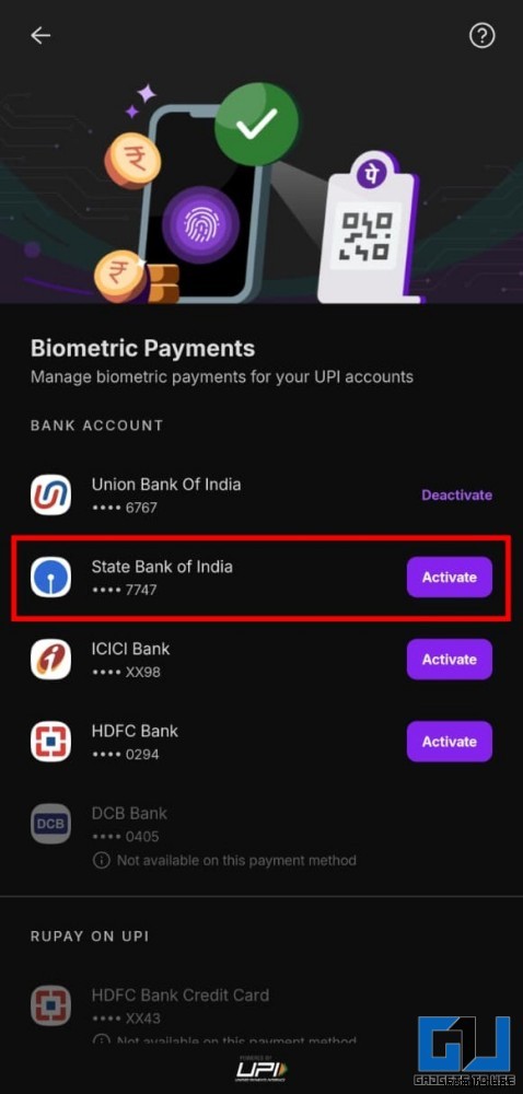 Enable Fingerprint UPI Payments on Paytm, PhonePe & Amazon Pay