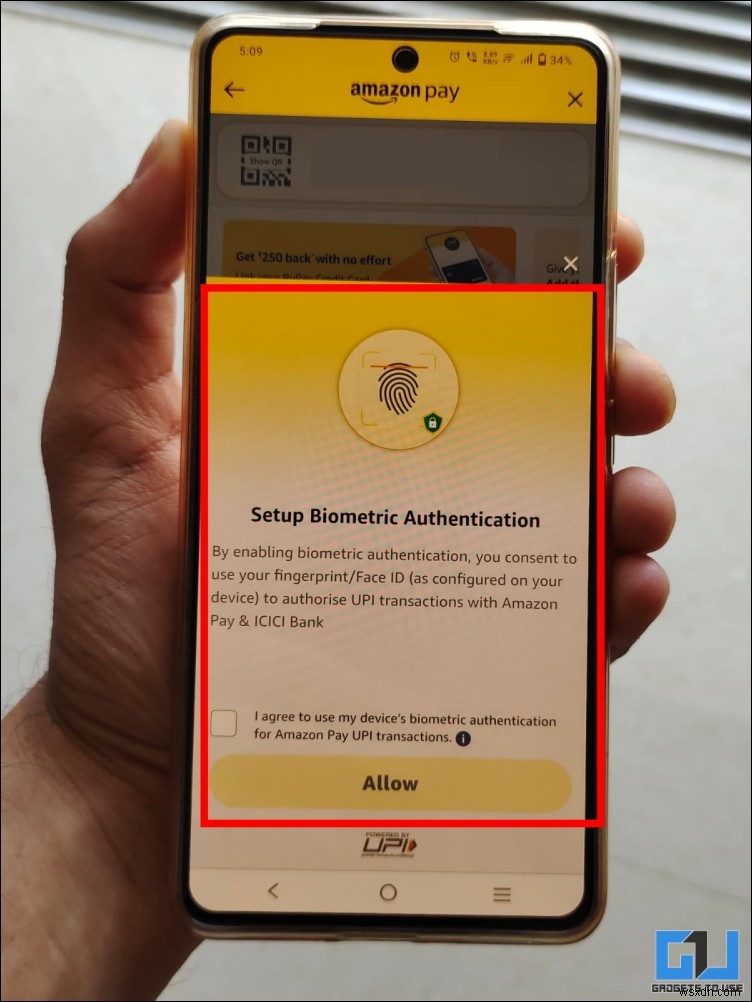 Enable Fingerprint UPI Payments on Paytm, PhonePe & Amazon Pay