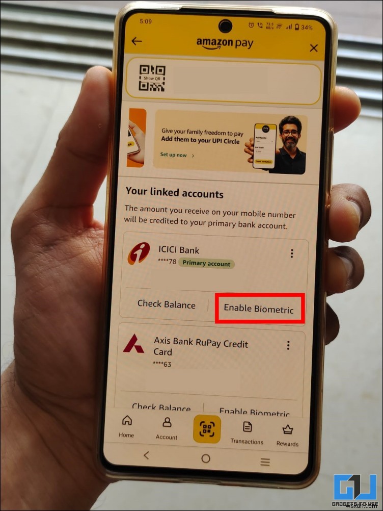 Enable Fingerprint UPI Payments on Paytm, PhonePe & Amazon Pay