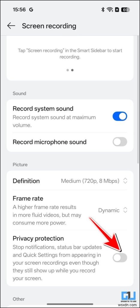 Disable Status Bar and Notification Pop-ups During Screen Recordings on ColorOS 16