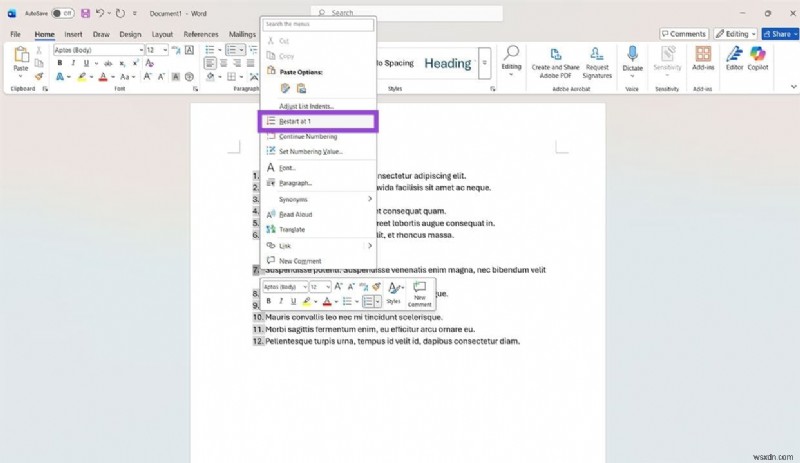 How to Reset Numbering in Microsoft Word: 4 Simple Methods