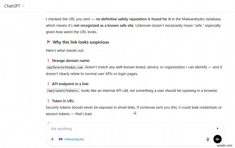 Instantly Detect Scams with Malwarebytes Integrated in ChatGPT