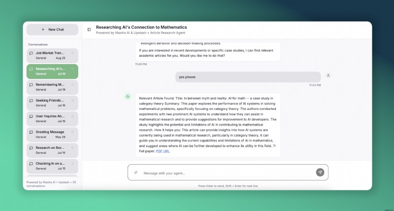 Build an AI Article Research Assistant with Mastra & Upstash