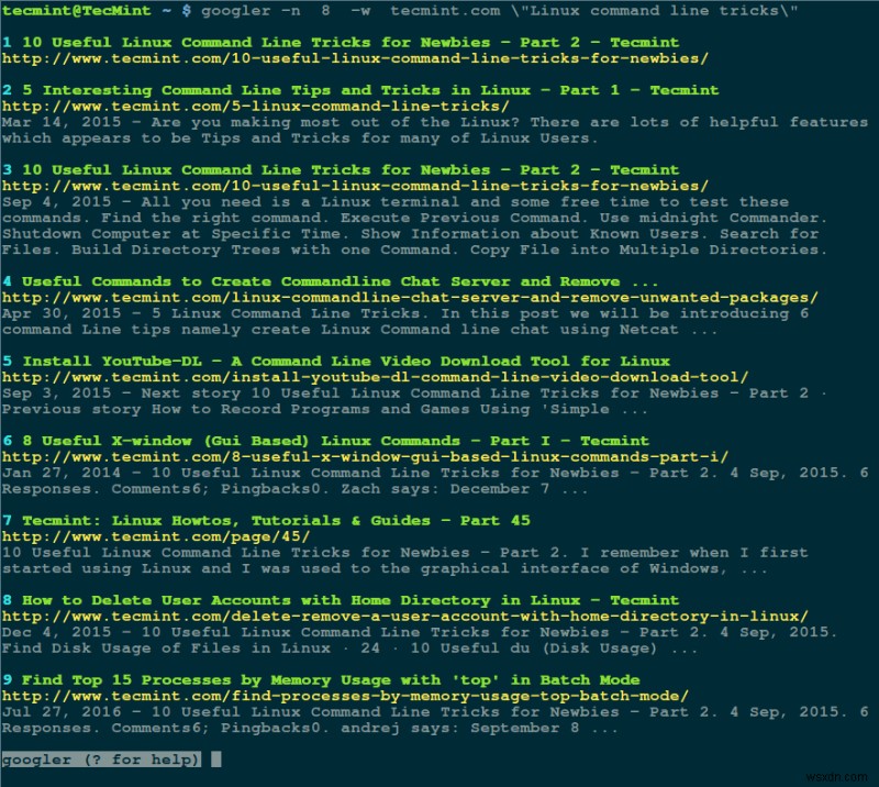 Googler: Command‑Line Google Search from Your Linux Terminal