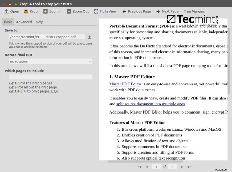 Top 5 PDF Page Cropping Tools for Linux: Efficient, Reliable, and Free
