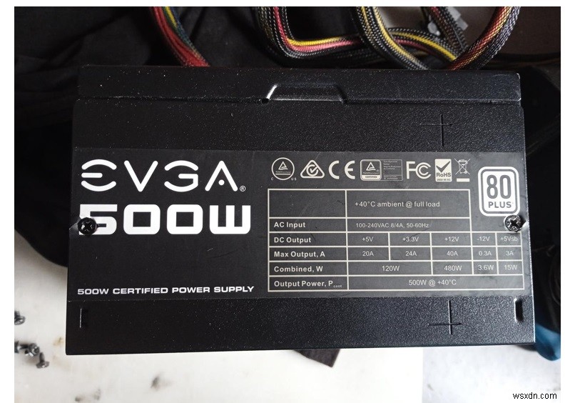 Certified Repair of EVGA 500W 80 Plus Power Supply