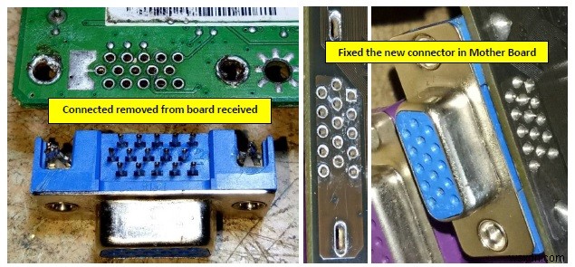 Motherboard Restored After VGA Connector Was Accidentally Ripped Off