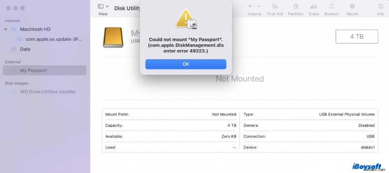 Fixing the com.apple.DiskManagement.disenter Error 49223 on macOS – Quick Steps to Mount Your External Drive