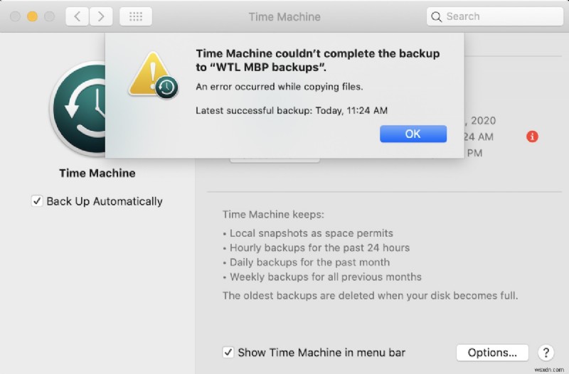 Resolve Time Machine Couldn t Complete the Backup Errors on macOS Sonoma, Ventura, and Sequoia