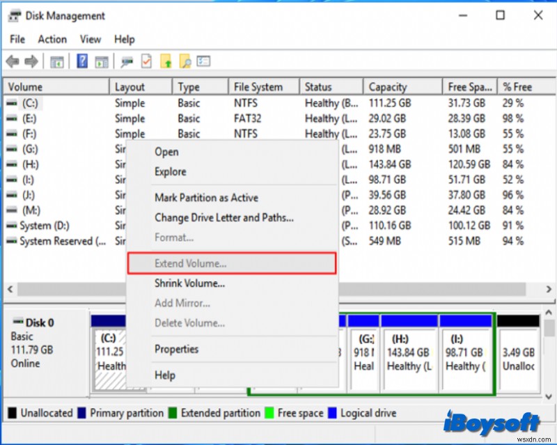 Fix: Enable the Disabled  Extend Volume  Feature in Windows Disk Management