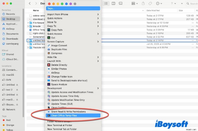 Swiftly Remove Office Temp Files on macOS with iBoysoft MagicMenu – Clean & Error‑Free