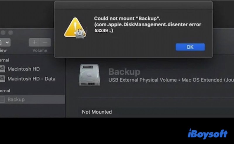 How to Resolve com.apple.diskmanagement.disenter Error 53249 on Mac