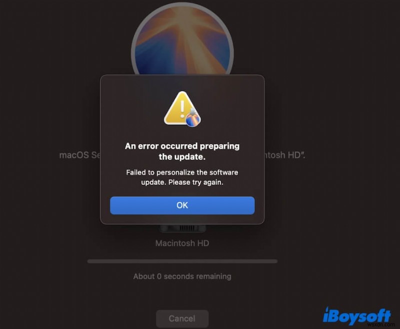 Resolve the  Failed to Personalize Software Update  Error When Updating to macOS Sequoia