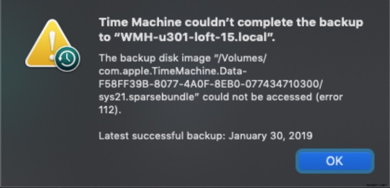 Time Machine Backup Disk Image Access Errors (16/19/112): Quick Fix Guide