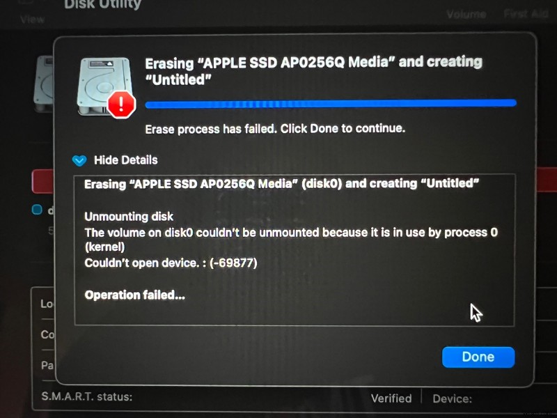 How to Resolve the  Erase Process Has Failed  Error on Mac Drives