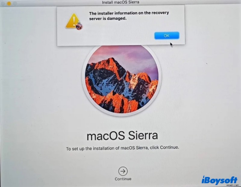 Resolve the Installer Information on Recovery Server Is Damaged macOS Reinstallation Error