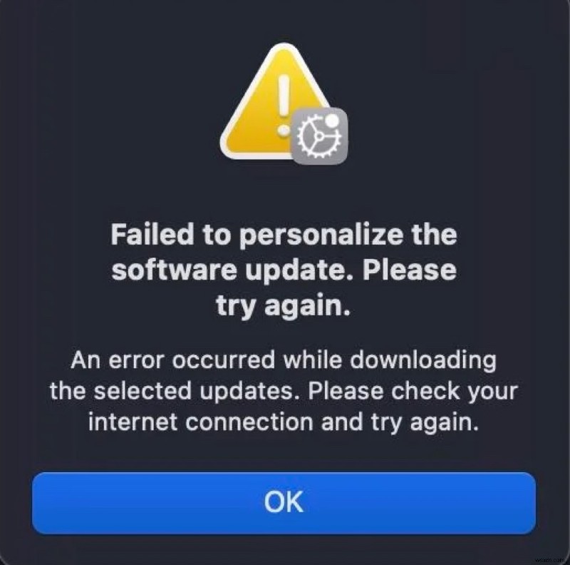 Fix the  Failed to Personalize the Software Update  Error on M1 Macs Running macOS Sequoia