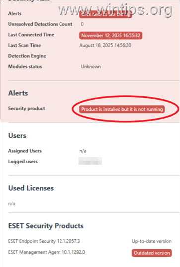 Resolve  Product is installed but not running  Error in ESET Protect Console – Quick Fix Guide