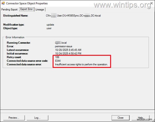 Resolve Azure AD Connect Export Permission Error 8344 – Step‑by‑Step Guide
