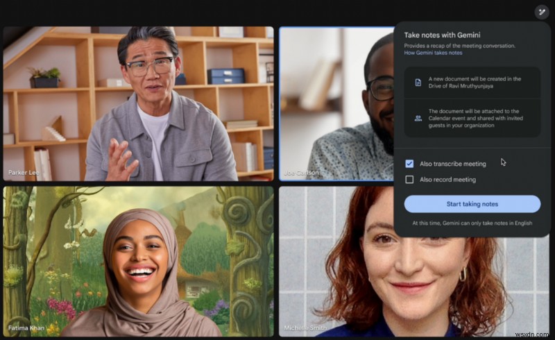 Google Launches Gemini-Powered AI Notes in Google Meet