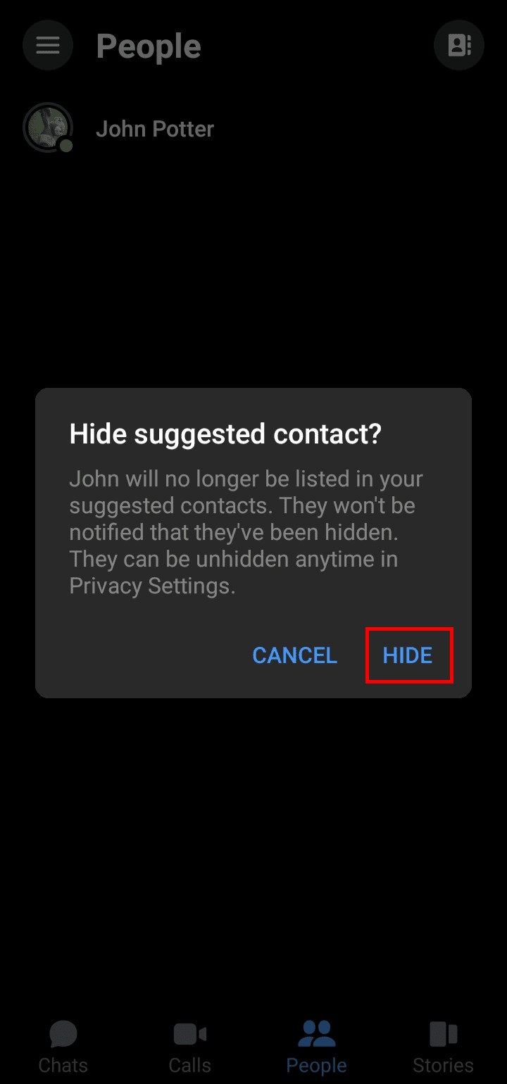 Hide a Messenger Contact Without Blocking Them