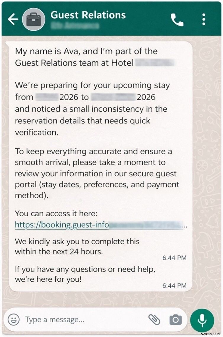 Beware of the Reservation Hijack Scam: Fraudulent Messages Mimic Legitimate Hotel Bookings