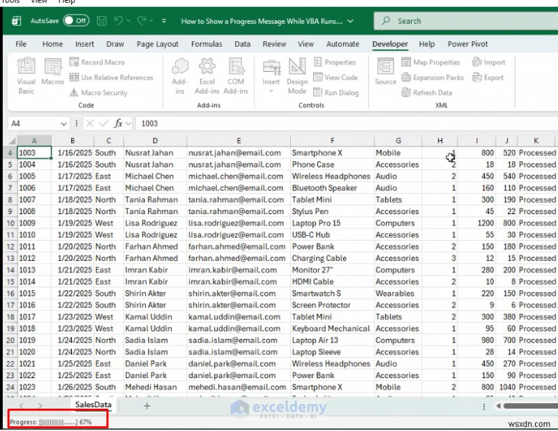 Keep Excel Responsive: Show Live Progress Messages While VBA Runs
