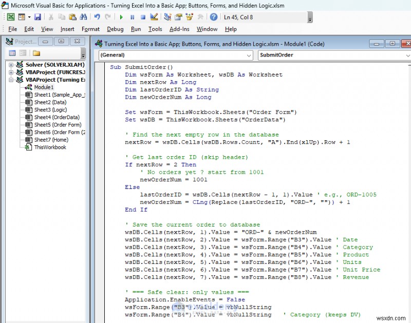 Build a Functional Mini-App in Excel with Buttons, Forms, and Hidden Logic
